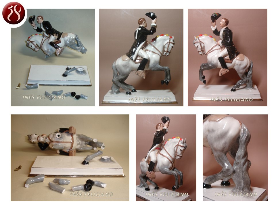 You are currently viewing Horse Figure in Faience from Leonel Cardoso – Sacavém factory, Portugal
